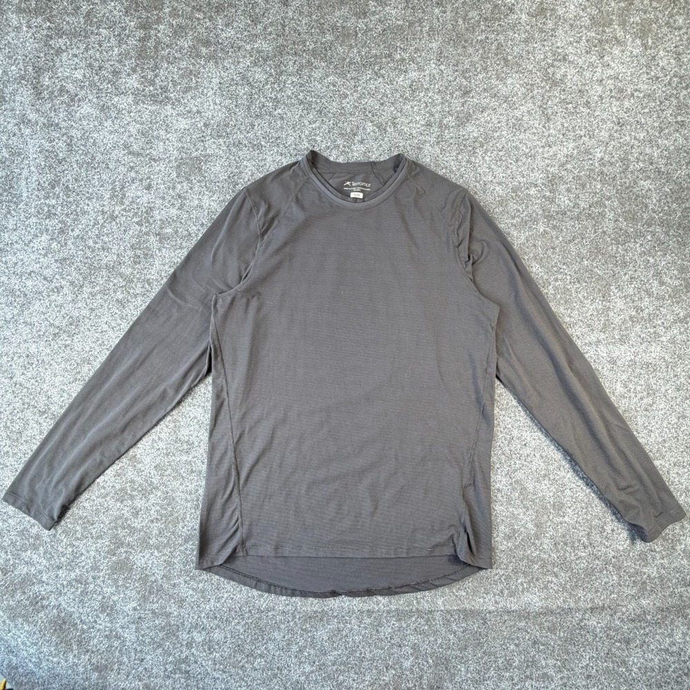 Terramar‎ Activewear Top Mens Medium Gray Stretch Ribbed High Low Hem Athleisure